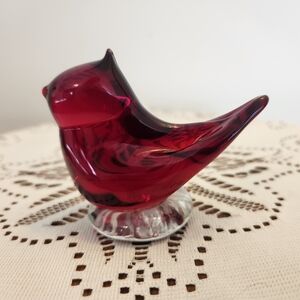 Royal Glass Cardinal Of Love Terra Studios Signed By Leo Ward 1997 W/ Sticker